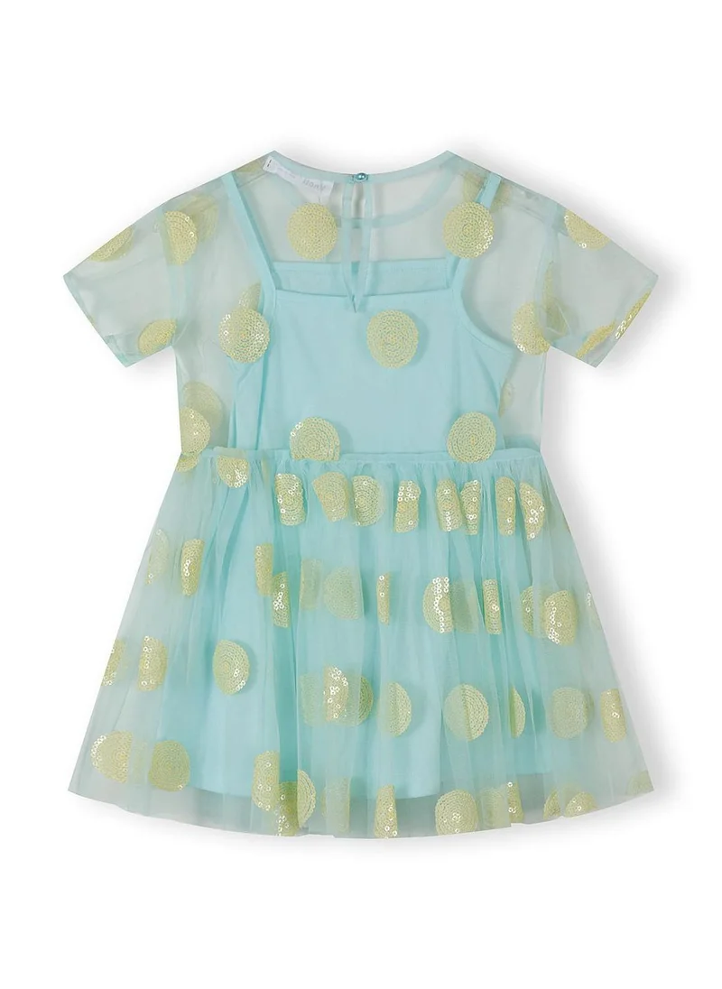 MINOTI Girls tulle party dress turquoise 3-15 years